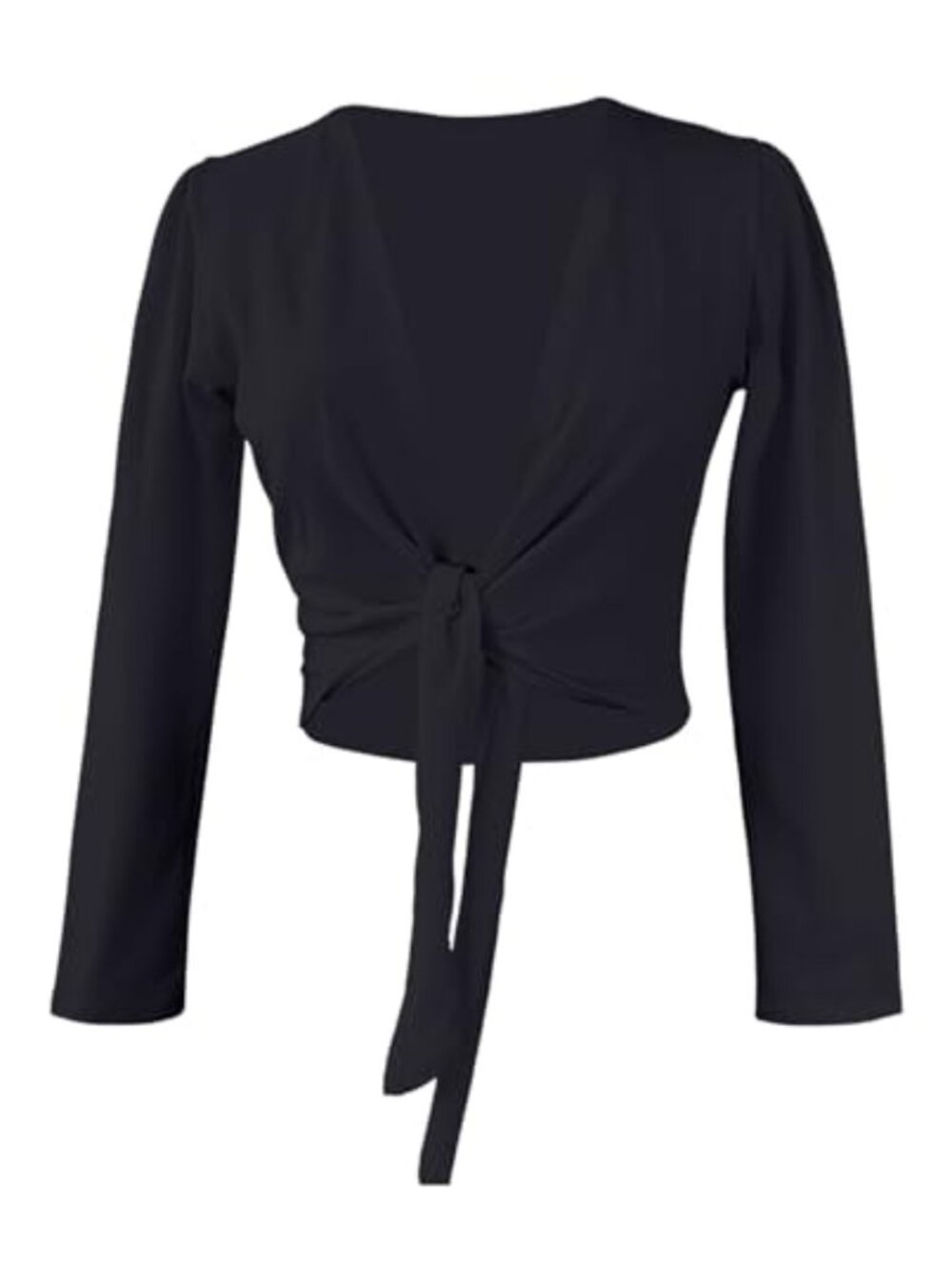 Cotton Ballet Wrap Crop Top with Thumb Hole, Shrug Sweater, Dance Cover Up